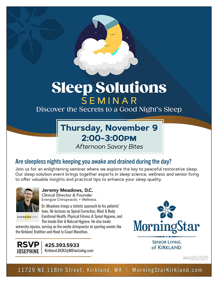 Chiropractic Kirkland WA Sleep Solutions Seminar